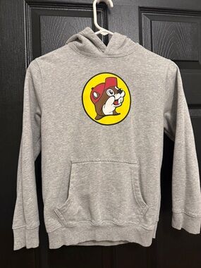 Kids Gray Hoodie with Buc-ee's Beaver Logo
